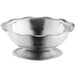 A Vollrath stainless steel round paneled sherbet dish with a round base.