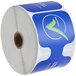 A roll of white paper with blue and white "Sanitized" labels.
