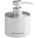 An American Metalcraft stainless steel hand sanitizer dispenser with a pump.