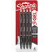 Sharpie 2096134 S-Gel Black Ink with Black Barrel 0.7mm Retractable Gel Pen - 4/Pack Main Thumbnail 2