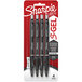 A package of 4 Sharpie S-Gel retractable gel pens with black barrels.