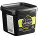 A black Satin Ice container with a yellow label for Lavish Lime Chocolate-flavored rolled fondant.