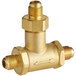 A brass Estella Caffe three way valve with a brass pipe and nut.