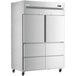 An Avantco stainless steel reach-in refrigerator with drawers.