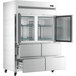 An Avantco stainless steel reach-in refrigerator with 2 bottom drawers.
