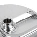 A close-up of a stainless steel Hobart 5/8" soft slicing plate.