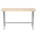 Advance Tabco TH2G-365 Wood Top Work Table with Galvanized Base - 36" x 60" Main Thumbnail 1