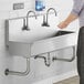 Regency 48" x 17 1/2" Single-Hole Multi-Station Hand Sink for 2 Wall Mounted Faucets Main Thumbnail 1