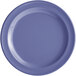 A purple Acopa Foundations melamine plate with a narrow rim.