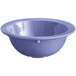 A purple melamine bowl with a white background and a narrow rim.