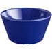 An Acopa Foundations blue melamine bouillon cup on a white background.