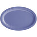 A purple oval platter with a white background.