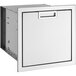 A stainless steel Crown Verity built-in cabinet with a white door.