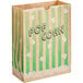 A Bagcraft EcoCraft paper bag with stripes and popcorn on it.