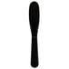 A Sabert black disposable plastic spreader with a handle.