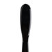 A close up of a Sabert black plastic spreader with a handle.