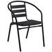 Lancaster Table & Seating Black Powder-Coated Aluminum and Steel Outdoor Arm Chair Main Thumbnail 3