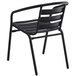 Lancaster Table & Seating Black Powder-Coated Aluminum and Steel Outdoor Arm Chair Main Thumbnail 4