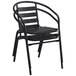 Lancaster Table & Seating Black Powder-Coated Aluminum and Steel Outdoor Arm Chair Main Thumbnail 5