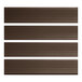 A brown rectangular metal panel with white lines.