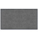 A grey rectangular entrance mat with black trim.
