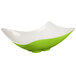 A Keywest Keylime Flare melamine bowl with a green and white design.
