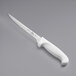 A Choice narrow semi-flexible fillet knife with a white handle.