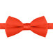 A close-up of a red Henry Segal adjustable band bow tie.
