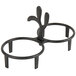 A black metal stand with two circles for HS Inc. Molcajetes.