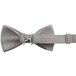 A light gray Henry Segal poly-satin bow tie with adjustable metal buckles.