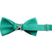 A teal poly-satin bow tie with adjustable metal buckle.