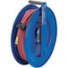 A blue Coxreels hose reel with a high pressure hose.