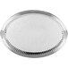 A silver oval tray with a fluted design.