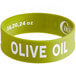 A green silicone band that says "Olive Oil" for standard and wide mouth squeeze bottles.