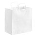 A white rectangular paper shopping bag with handles.