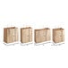 A row of brown Choice Natural Kraft paper shopping bags with handles in different sizes.