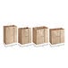 A row of brown Choice paper bags with handles and size measurements on a white background.