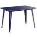 Lancaster Table & Seating Alloy Series 48" x 30" Navy Dining Height Outdoor Table Main Thumbnail 3