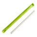 A white paper wrapped Sorbos lime flavored straw with green details.