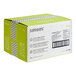 A white cardboard box with a label for Sorbos Lime Flavored Paper Wrapped Straws.