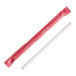 A Sorbos strawberry-flavored paper straw with a red wrapper.