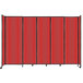 A red Versare room divider with straight panels.