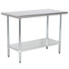 Advance Tabco GLG-244 24" x 48" 14 Gauge Stainless Steel Work Table with Galvanized Undershelf Main Thumbnail 2