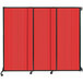 Versare Red Poly Wall-Mounted Quick-Wall Sliding Room Divider Main Thumbnail 1