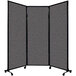 A Versare Quick-Wall folding room divider with wheels.