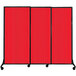 Versare Red Poly Quick-Wall Sliding Portable Room Divider Main Thumbnail 1