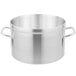 A Vollrath Wear-Ever aluminum stock pot with handles.