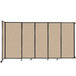 A Versare StraightWall wall-mounted room divider with a tan fabric panel.