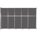 A group of grey Versare room divider panels in a metal frame.