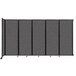 A Versare charcoal gray wall-mounted room divider with four panels.